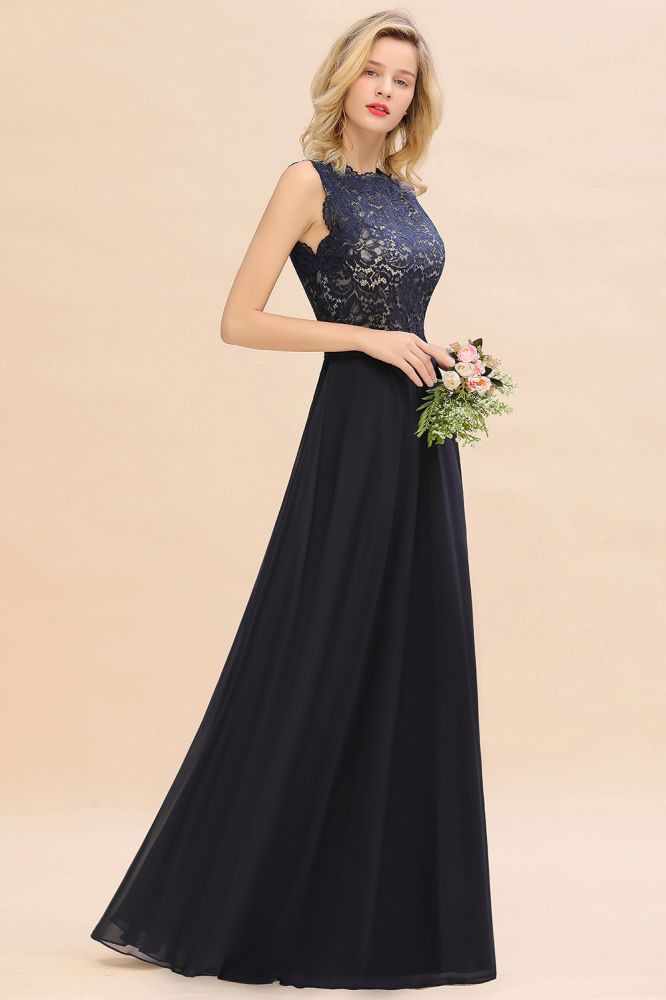 MISSHOW offers Sleeveless A-line Evening Maxi Gown Lace Appliques Floor Length Bridesmaid Dress Formal Party Gown at a good price from Misshow