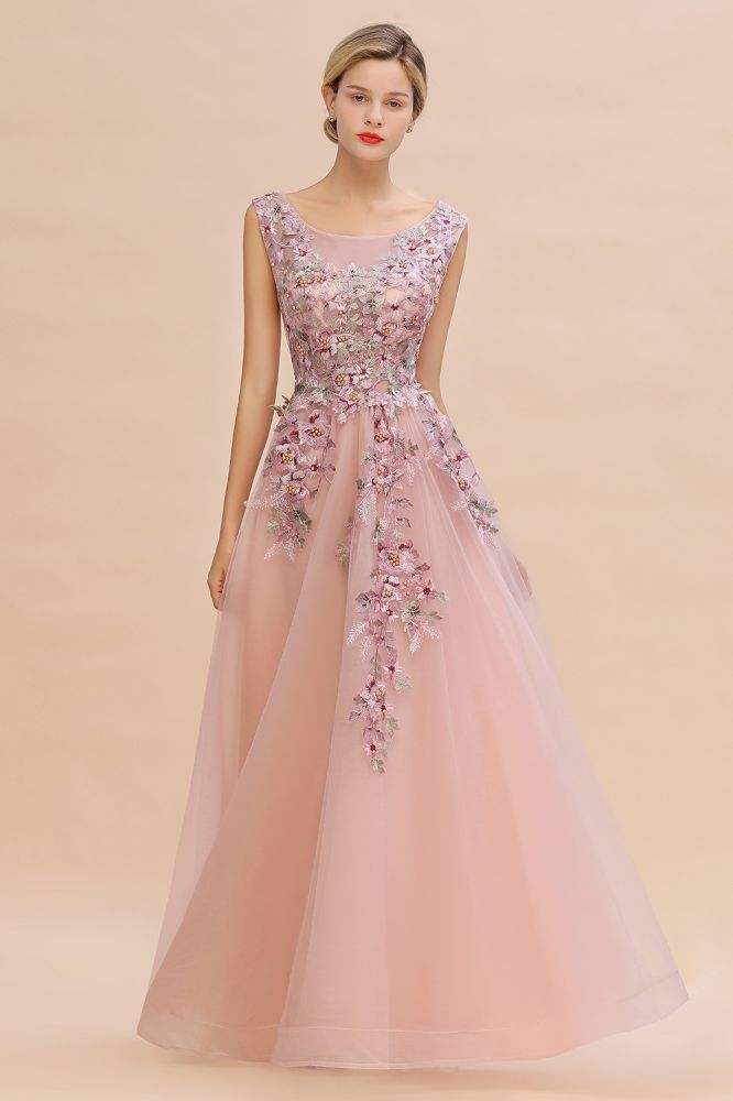 The gorgeous Sleeveless Aline Dusty Pink Long Evening Dress Tulle Lace Appliques Party Dress will stun every girl. The Tulle Vintage Party dress will add extra elegance to your wholesale look.