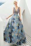 MISSHOW offers Sleeveless Aline Evening Dress V-Neck Flower Floor Length Prom Dress at a good price from Sky Blue,Satin,Tulle to A-line,Princess Floor-length them. Stunning yet affordable Sleeveless Prom Dresses,Evening Dresses,Homecoming Dresses,Quinceanera dresses.