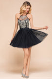 Looking for Prom Dresses,Evening Dresses in Tulle, A-line style, and Gorgeous Lace,Appliques work  MISSHOW has all covered on this elegant Sleeveless Appliques Tulle Homecoming Dress Mini Prom Dress.
