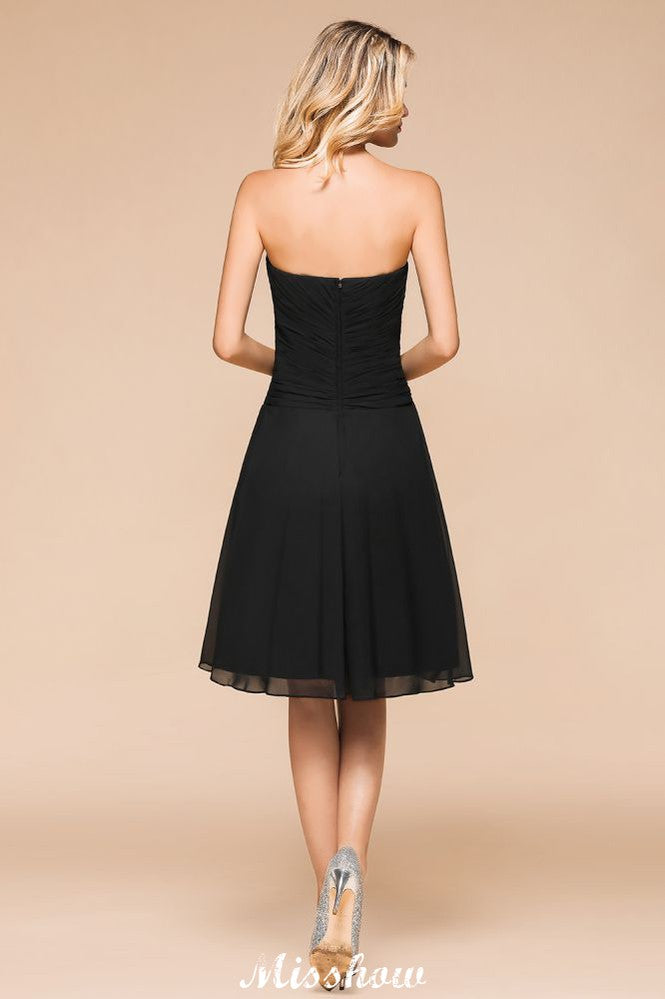 Sleeveless Black Tie Affair Special Occasion Dress Mini Bridesmaid Dress | MISSHOW Sleeveless Black Tie Affair Special Occasion Dress Mini Bridesmaid Dress | MISSHOW