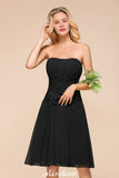 Sleeveless Black Tie Affair Special Occasion Dress Mini Bridesmaid Dress-misshow.com