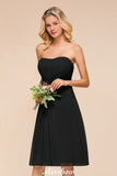 Sleeveless Black Tie Affair Special Occasion Dress Mini Bridesmaid Dress-misshow.com