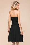 Sleeveless Black Tie Affair Special Occasion Dress Mini Bridesmaid Dress-misshow.com