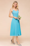 Sleeveless Chiffon Ankle Length Bridesmaid Dress Mini Beach Wedding Guest Dress-misshow.com