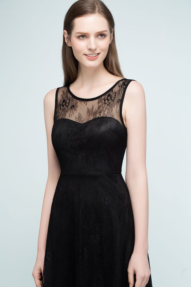 Shop MISSHOW US for sexy or modest Sleeveless Lace A-line Knee Length Bridesmaid Dresses. Find the perfect Black Bridesmaid Dresses, cheap Sleeveless Lace gowns online, Knee-length dresses for wedding party.