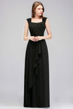 Looking for Bridesmaid Dresses in 100D Chiffon, A-line style, and Gorgeous Ruffles work  MISSHOW has all covered on this elegant Sleeveless Ruffled Chiffon Black Bridesmaid Dresses