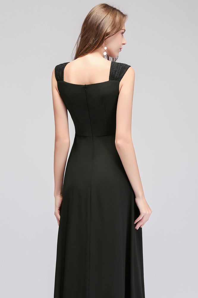 Looking for Bridesmaid Dresses in 100D Chiffon, A-line style, and Gorgeous Ruffles work  MISSHOW has all covered on this elegant Sleeveless Ruffled Chiffon Black Bridesmaid Dresses