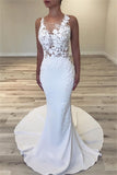 Sleeveless Sheer Tulle Wedding Dress Mermaid Beautiful Dresses for Weddings