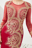 MISSHOW offers Slim Long Sleeves Gold Appliques Mermaid Evening Gowns Floor Length Event Party Dress at a good price from Burgundy,Tulle,Lace to Mermaid Floor-length them. Stunning yet affordable Long Sleeves Prom Dresses,Evening Dresses,Homecoming Dresses,Quinceanera dresses.