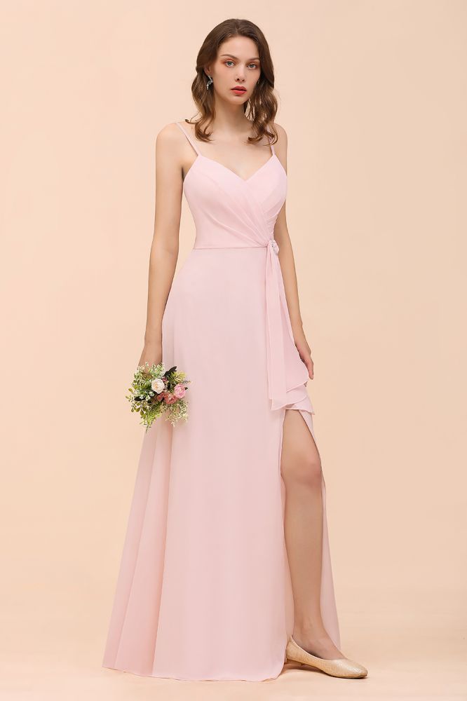 pink beach wedding bridesmaid dresses Elegant Chiffon blush junior bridesmaid dresses