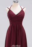 MISSHOW offers Spaghetti Sleeveless Ruffles A-line Chiffon Bridesmaid Dresses Straps Evening Maxi Dress at a good price from 100D Chiffon to A-line Floor-length them. Lightweight yet affordable home,beach,swimming useBridesmaid Dresses.