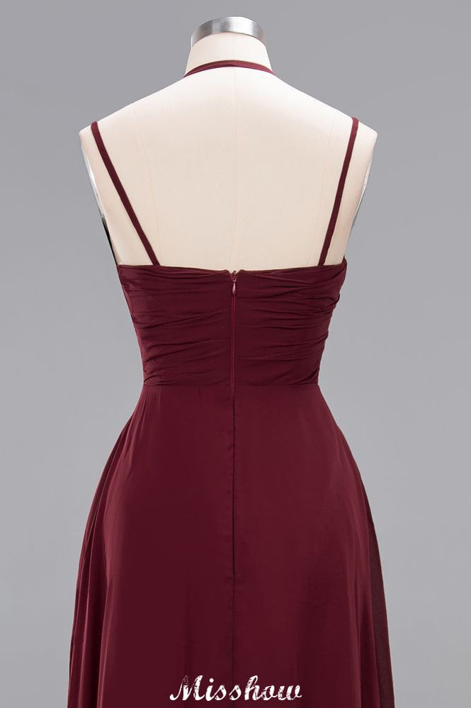 MISSHOW offers Spaghetti Sleeveless Ruffles A-line Chiffon Bridesmaid Dresses Straps Evening Maxi Dress at a good price from 100D Chiffon to A-line Floor-length them. Lightweight yet affordable home,beach,swimming useBridesmaid Dresses.