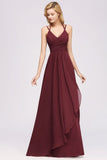 MISSHOW offers Spaghetti Sleeveless Ruffles A-line Chiffon Bridesmaid Dresses Straps Evening Maxi Dress at a good price from 100D Chiffon to A-line Floor-length them. Lightweight yet affordable home,beach,swimming useBridesmaid Dresses.