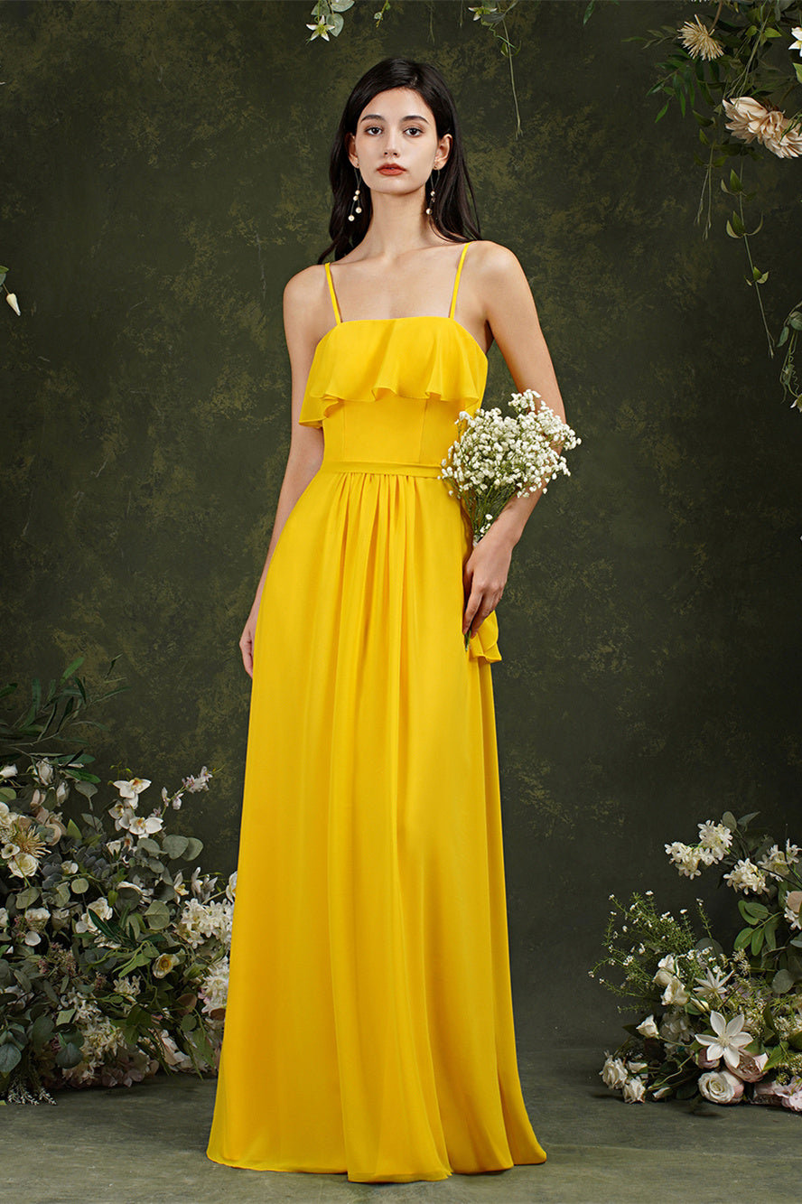 Spaghetti Strapes Split Front Aline Tulle Long Prom dress-misshow.com
