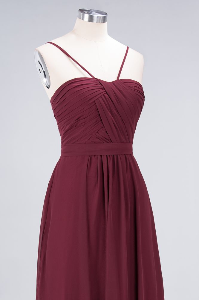 MISSHOW offers Spaghetti-Straps Backless Bridesmaid Dress  Ruffles Chiffon Wedding Party Dress at a good price from Misshow