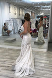 Spaghetti Straps Pretty Mermaid V Neck Backless Lace Elegant Wedding Dresses