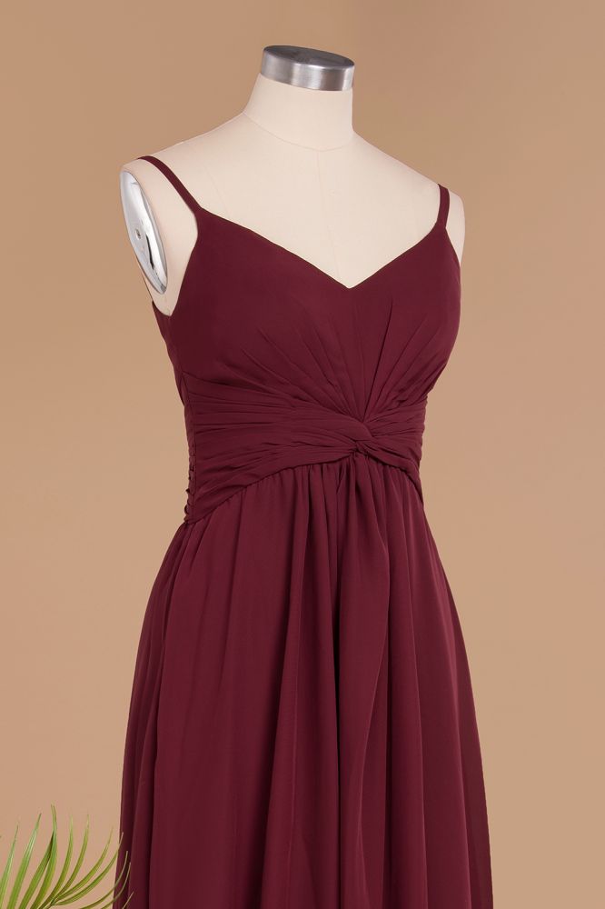 MISSHOW offers Spaghetti Straps Simple Evening Maxi Dresses Aline Chiffon Ruffle Party Gown at a good price from Misshow