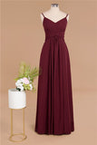MISSHOW offers Spaghetti Straps Simple Evening Maxi Dresses Aline Chiffon Ruffle Party Gown at a good price from Misshow