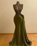 Sparkly Dark Green Sequins Mermaid Prom Dresses-misshow.com