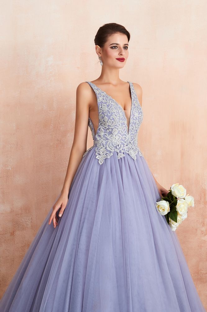 MISSHOW offers Sparkly Double V-Neck Aline Ball Gown Crystals Tulle Floor Length Party Dress at a good price from Lavender,Tulle to A-line,Ball Gown,Princess Floor-length them. Stunning yet affordable Sleeveless Prom Dresses,Evening Dresses,Homecoming Dresses,Quinceanera dresses.