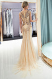 Looking for Prom Dresses,Evening Dresses in Tulle, Mermaid style, and Gorgeous Beading,Sequined work  MISSHOW has all covered on this elegant MAUD, Sparkly Mermaid Sleeveless Golden Sequins Beading Formal Party Dress