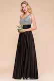 Sparkly Sequin Bridesmaid Dress One Shoulder Maxi Evening Dress Wedding party Dress-misshow.com