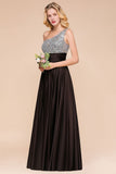 Sparkly Sequin Bridesmaid Dress One Shoulder Maxi Evening Dress Wedding party Dress-misshow.com