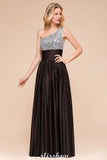 Sparkly Sequin Bridesmaid Dress One Shoulder Maxi Evening Dress Wedding party Dress-misshow.com