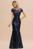 Sparkly Sequins Mermaid Party Dress Vintage 20s Prom Dress Floor Length