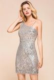 MISSHOW offers Sparkly Short Slim Cocktail Party Dress Sexy One Shoulder Mini Prom Dress at a good price from Apricot,Dark Navy,Black,Silver,Sequined to Column Mini them. Stunning yet affordable Sleeveless Prom Dresses,Evening Dresses.