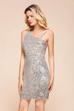 MISSHOW offers Sparkly Short Slim Cocktail Party Dress Sexy One Shoulder Mini Prom Dress at a good price from Apricot,Dark Navy,Black,Silver,Sequined to Column Mini them. Stunning yet affordable Sleeveless Prom Dresses,Evening Dresses.