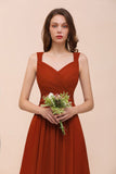 Strap Slim Floor Length Evening Dress for Bride Bridesmaid Dress-misshow.com