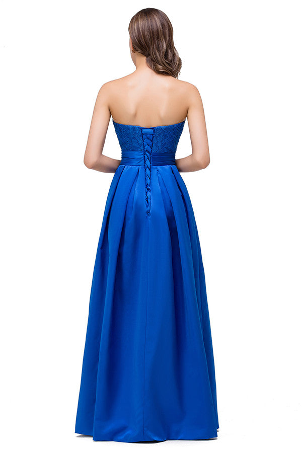 A plus size Ocean Blue bridesmaid dress made of Taffeta are trendy for  . Shop MISSHOW with elaborately designed Appliques gowns for your bridesmaids.