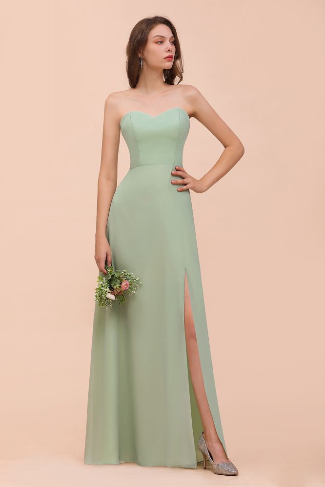 Strapless Chiffon Formal Bridesmaid Dress Elegant Maxi Maid of Honor Dress | MISSHOW Strapless Chiffon Formal Bridesmaid Dress Elegant Maxi Maid of Honor Dress | MISSHOW