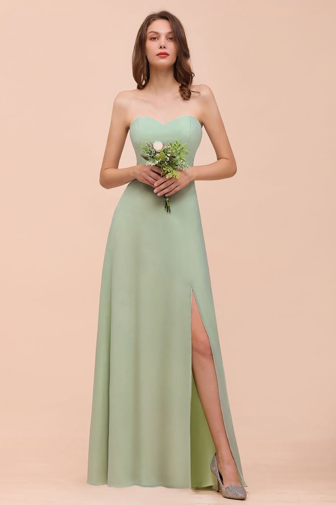 Strapless Chiffon Formal Bridesmaid Dress Elegant Maxi Maid of Honor Dress | MISSHOW Strapless Chiffon Formal Bridesmaid Dress Elegant Maxi Maid of Honor Dress | MISSHOW