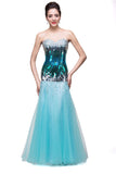 MISSHOW offers gorgeous Sky Blue Strapless party dresses with delicately handmade Crystal,Sequined in size 0-26W. Shop Floor-length prom dresses at affordable prices.