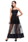 MISSHOW offers gorgeous Black Strapless party dresses with delicately handmade Appliques in size 0-26W. Shop Ankle-length prom dresses at affordable prices.