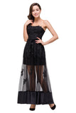MISSHOW offers gorgeous Black Strapless party dresses with delicately handmade Appliques in size 0-26W. Shop Ankle-length prom dresses at affordable prices.