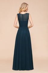 Stunning Crew neck Mother of the Bride Dress Outfits Chiffon Dress A-line-misshow.com