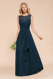 Stunning Crew neck Mother of the Bride Dress Outfits Chiffon Dress A-line-misshow.com