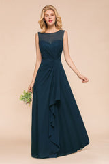 Stunning Crew neck Mother of the Bride Dress Outfits Chiffon Dress A-line-misshow.com