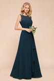 Stunning Crew neck Mother of the Bride Dress Outfits Chiffon Dress A-line-misshow.com