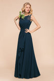 Stunning Crew neck Mother of the Bride Dress Outfits Chiffon Dress A-line-misshow.com