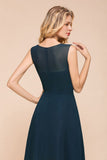 Stunning Crew neck Mother of the Bride Dress Outfits Chiffon Dress A-line-misshow.com