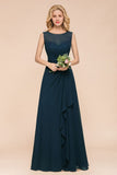 Stunning Crew neck Mother of the Bride Dress Outfits Chiffon Dress A-line