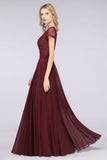 MISSHOW offers Stylish A-Line V-Neck Cap-Sleeves Floor-Length Bridesmaid Dress at a good price from Misshow