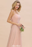 Looking for Bridesmaid Dresses in 100D Chiffon, A-line style, and Gorgeous Ruffles work  MISSHOW has all covered on this elegant Stylish Chiffon Straps Sleeveless Floor-Length A-Line Ruffles Bridesmaid Dress.