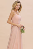 Looking for Bridesmaid Dresses in 100D Chiffon, A-line style, and Gorgeous Ruffles work  MISSHOW has all covered on this elegant Stylish Chiffon Straps Sleeveless Floor-Length A-Line Ruffles Bridesmaid Dress.
