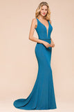 MISSHOW offers Stylish Deep Double V-Neck Sleeveless Mermaid Prom Dress Formal Party Gown at a good price from Same as Picture,Bright silk to Mermaid Floor-length them. Stunning yet affordable Sleeveless Prom Dresses,Evening Dresses.